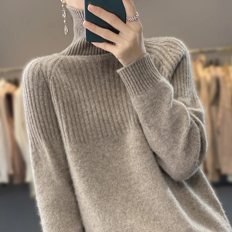 Women's Turtleneck Knit Pullover  - Various Colors