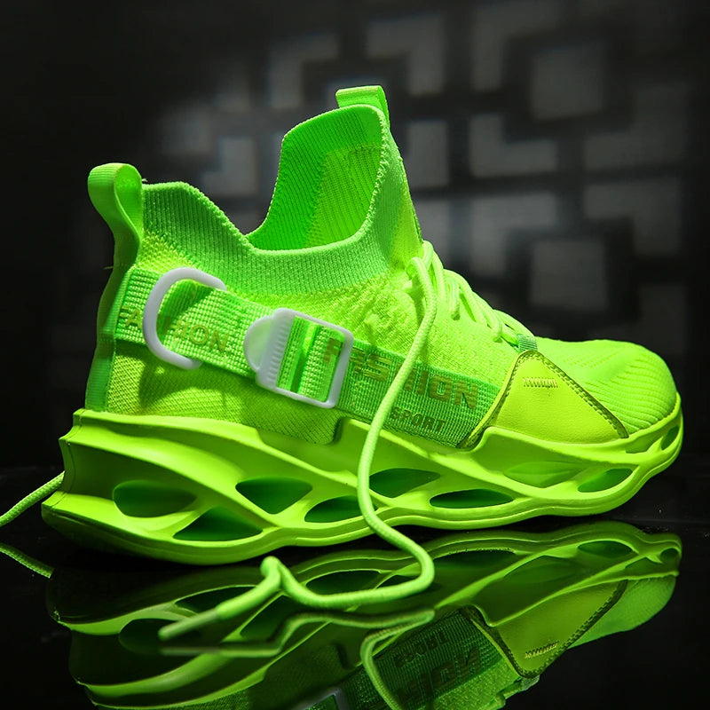 Men's Lightweight Fluorescent Running Sneakers