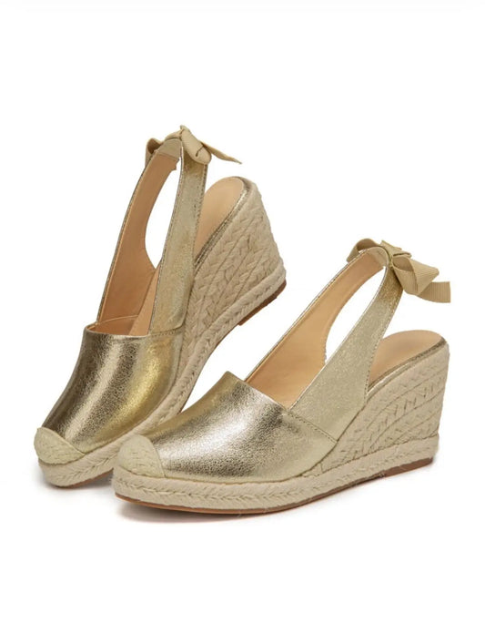 Stylish Closed-Toe Bandage  Wedge Sandals for Women