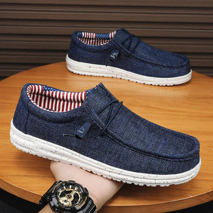 Men's Casual Canvas Slip-On Loafers - Breathable Flats