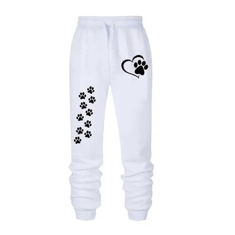 High-Quality Cotton Cat Paw Print Jogger Sweatpants for Women