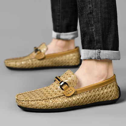 Men's Stylish Faux Leather Slip-On Shoes