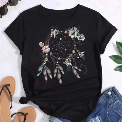 Feather Dreamcatcher Graphic Tee for Women