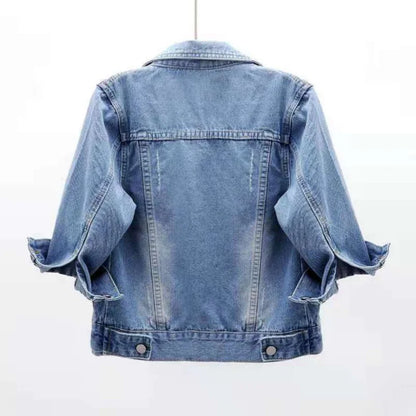 Womens Slim Fit Denim Jacket With Pockets - Various Colors