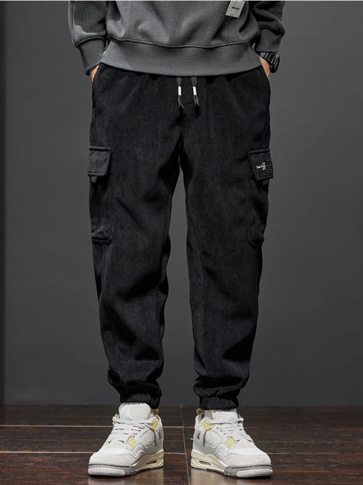 Men's Straight-Leg Joggers with Elastic Waist and Side Pockets