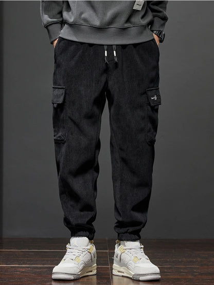 Men's Straight-Leg Joggers with Elastic Waist and Side Pockets