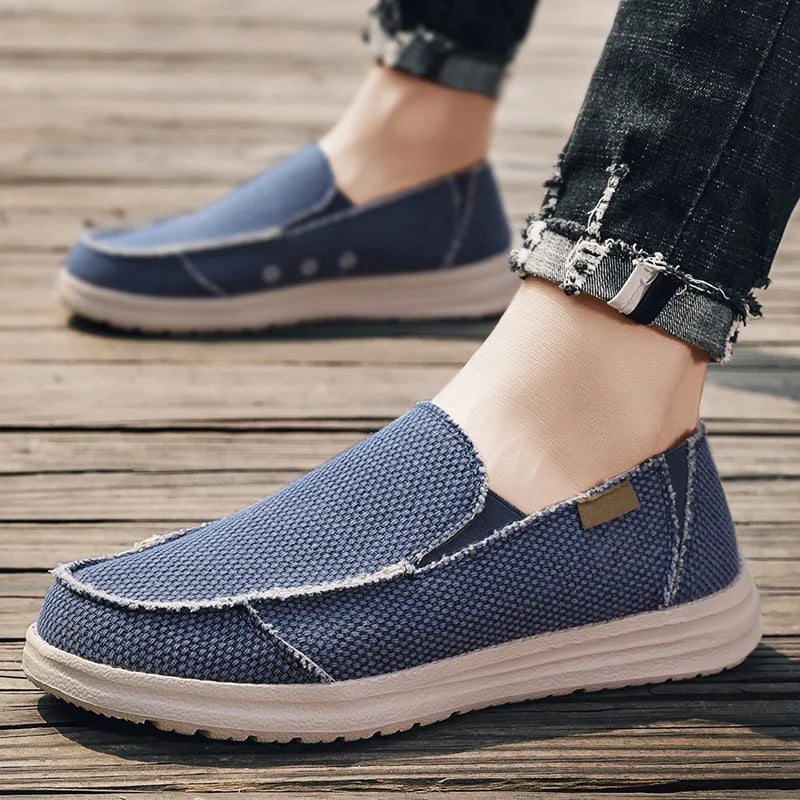 Men's Breathable Denim Canvas Slip-On Sneakers