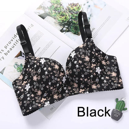 Floral Print Push-Up Bra for Women -  Various Colors