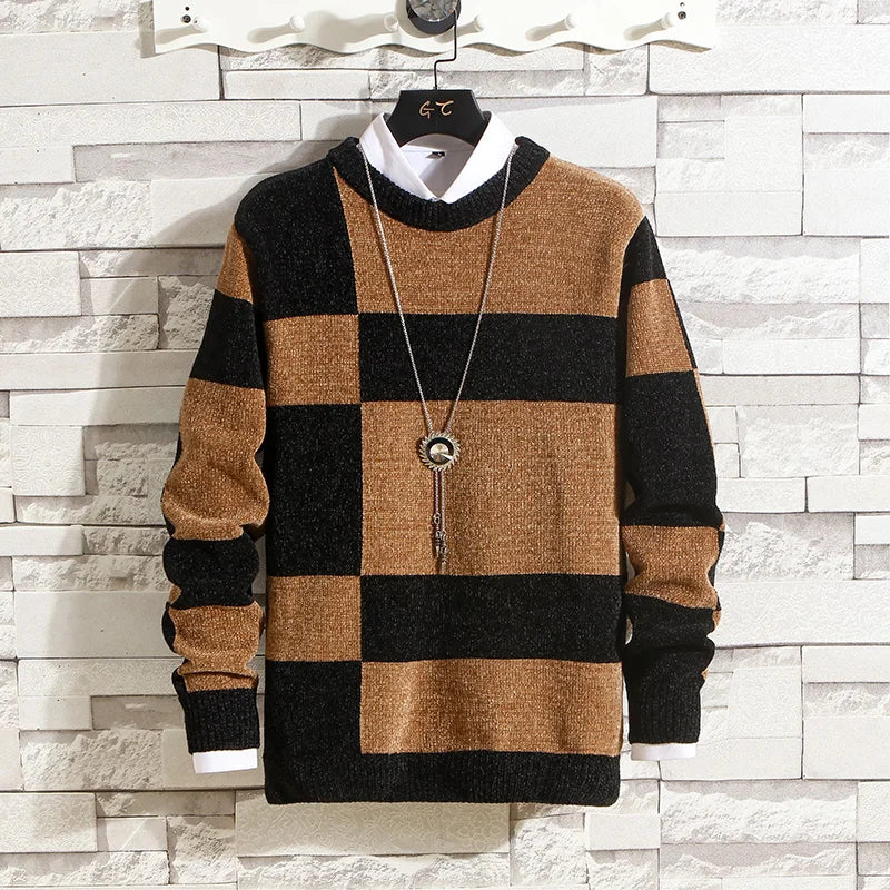 Men's Two-Tone Chenille Sweater