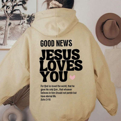 Womens "Good News: Jesus Loves You" Hoodie/Sweatshirt