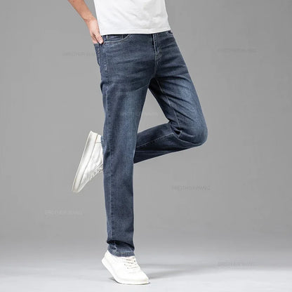 Slim Fit Men's Elastic Denim Jeans - Various Colors