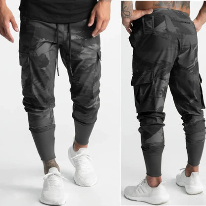 Men's Slim Fit Stretchy Camouflage Drawstring Sweatpants