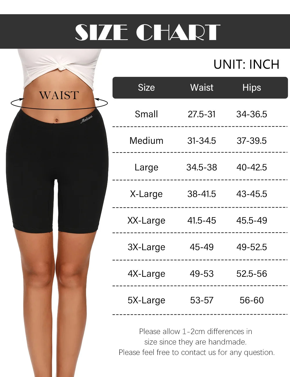 High-Waisted Women's Cotton Boxer Briefs - Anti-Chafing Underwear