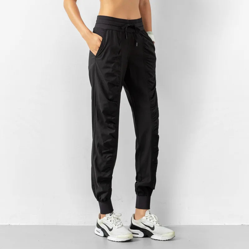 Women's Drawstring Joggers - Loose Casual Fit - Various Colors