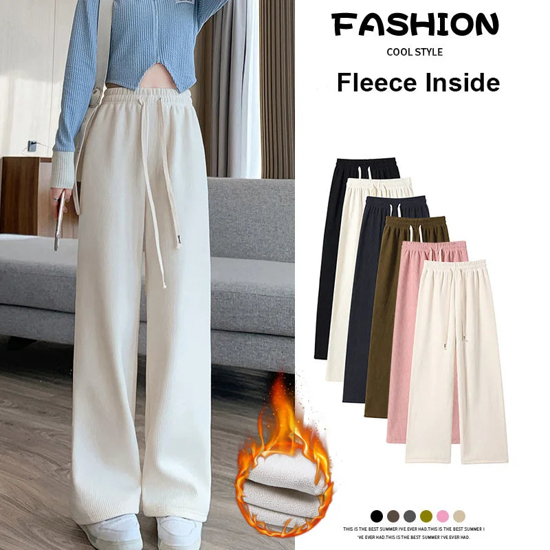 Women's Casual High-Waisted Wide-Leg Pants - Various Colors