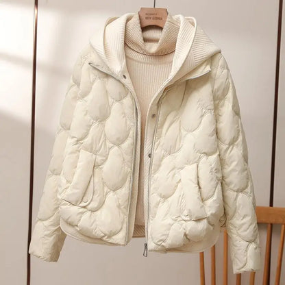 Korean-Style Oversized Quilted Jacket for Women