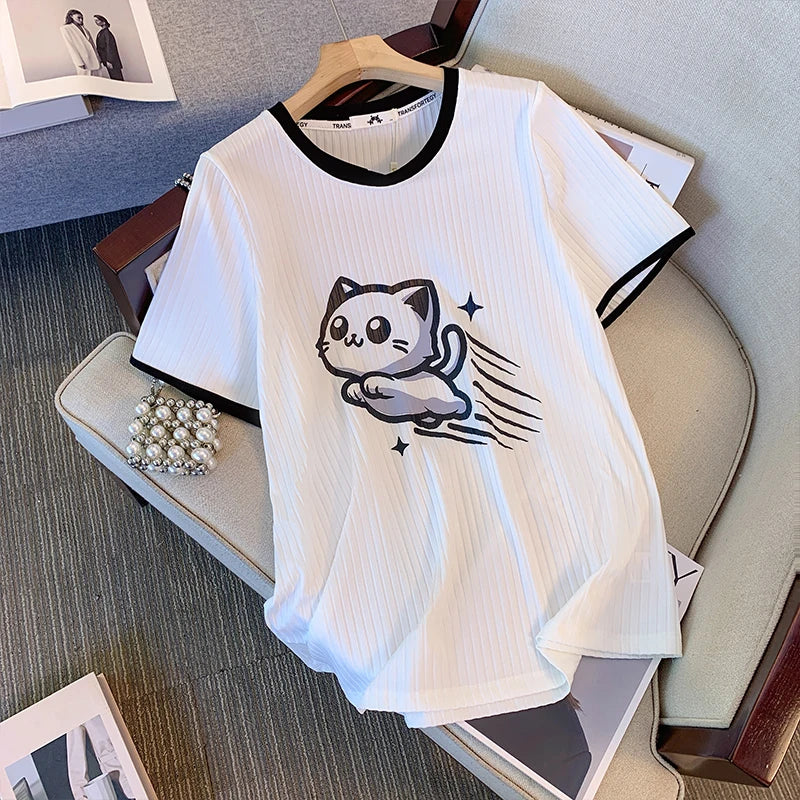 Womens "Super Cat" Plus Sized T-Shirt