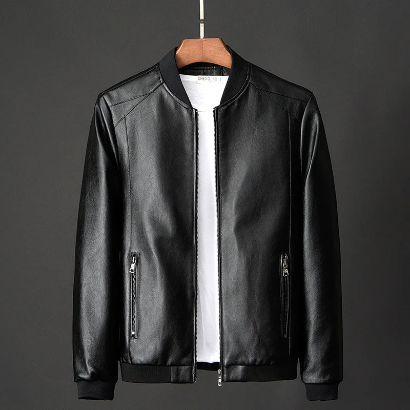 Men's Korean Style Faux Leather Jackett