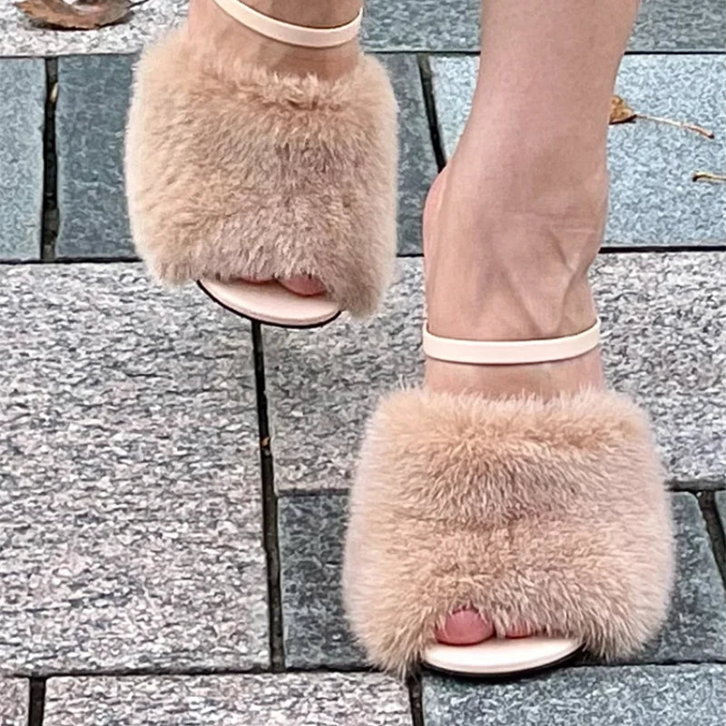 Women’s Faux Fur Slippers - Various Colors