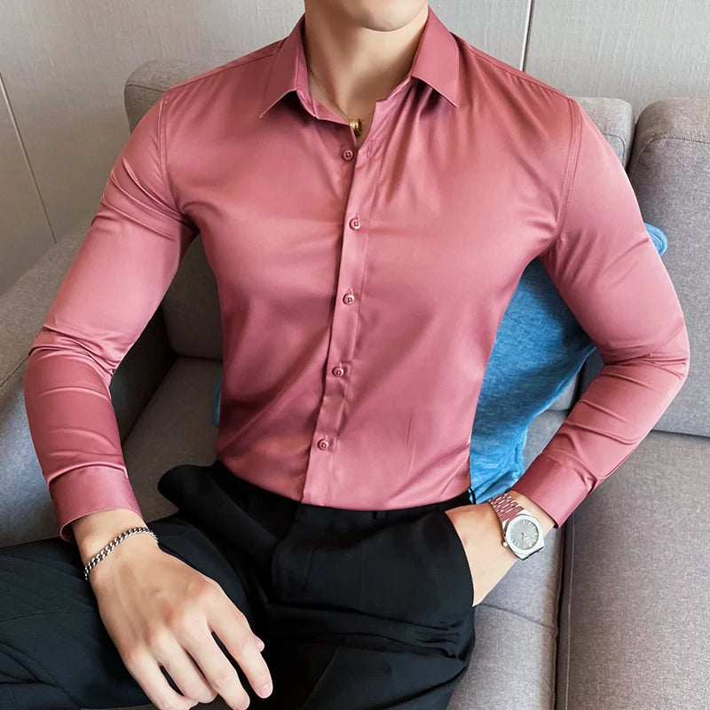 Men's Long Sleeve Slim Fit Shirt - Various Colors