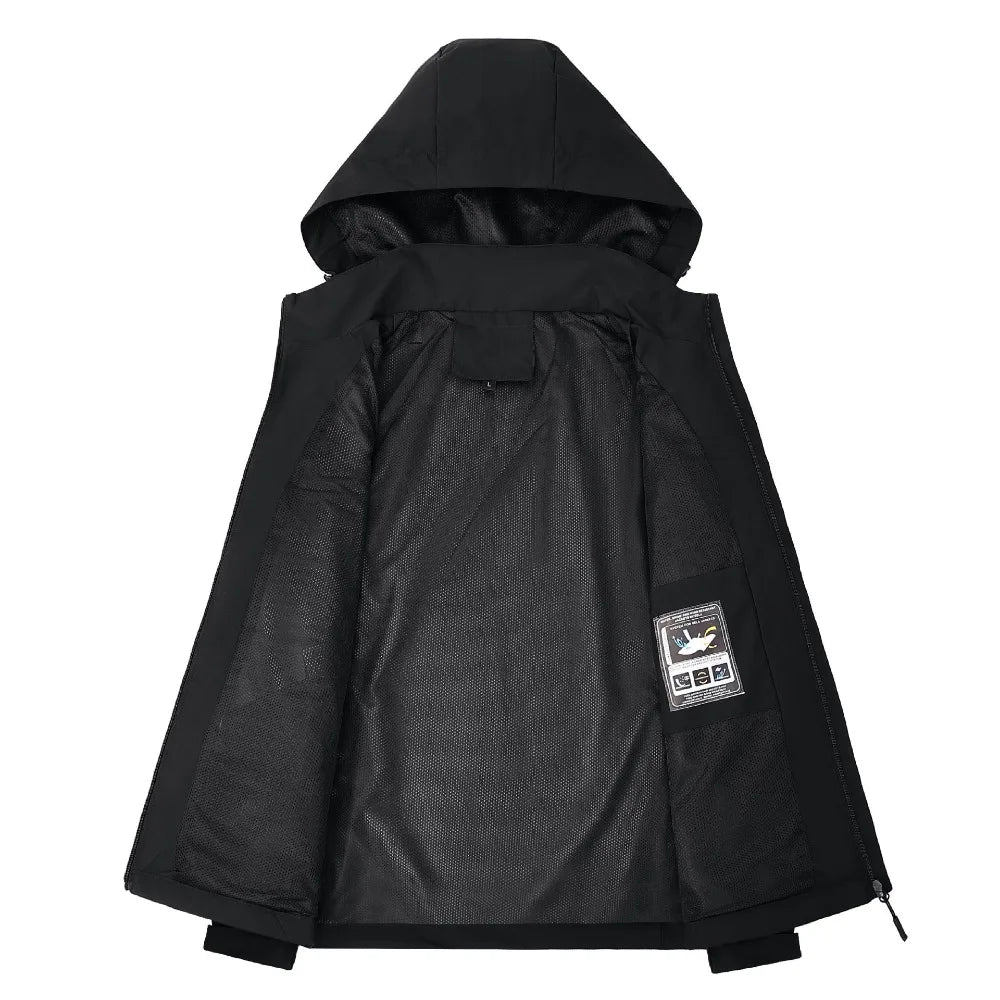 Men's Waterproof Tactical Hooded Raincoat Jacket