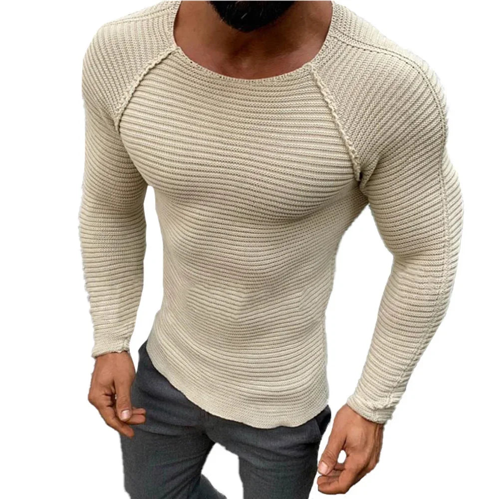 Men's Slim Fit Mock Neck Casual Sweater - Various Colors