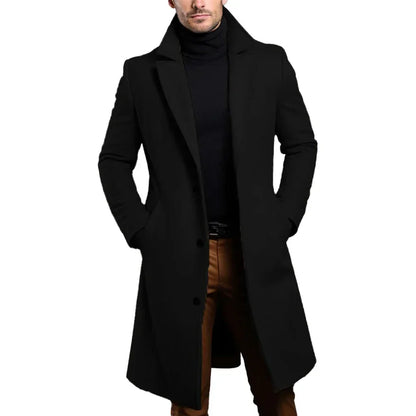 Men's Single-Breasted Trench Coat - Various Colors