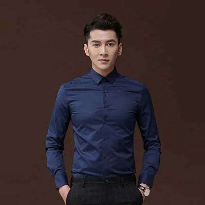 Men's Wrinkle-Free Long Sleeve Shirt - Various Colors