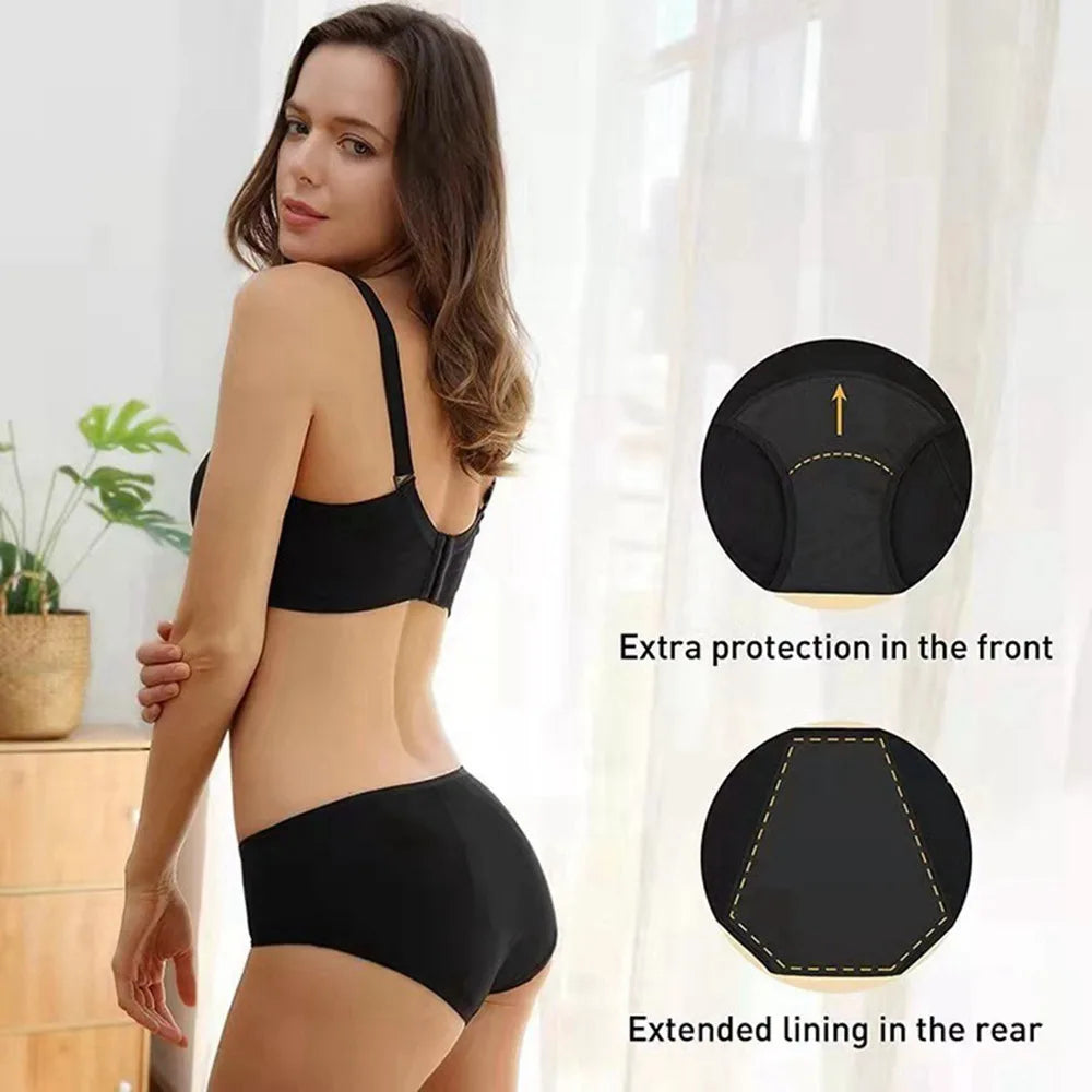 Breathable Cotton Menstrual Panties for Women - Low Waist Period Underwear