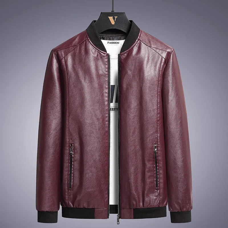 Men's Korean Style Faux Leather Jackett