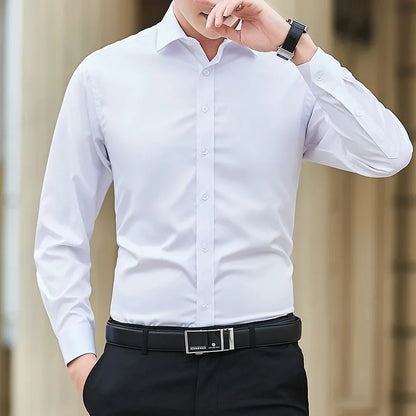 Men's Classic Slim Fit Long Sleeve White Shirt