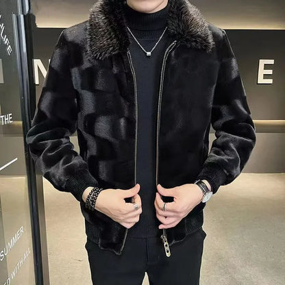 Men's Faux Fur Collar Jacket