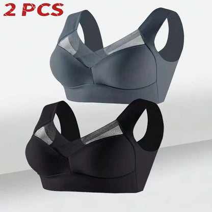 2-Pack Plus Size Women's Lace Backless Sport Bras