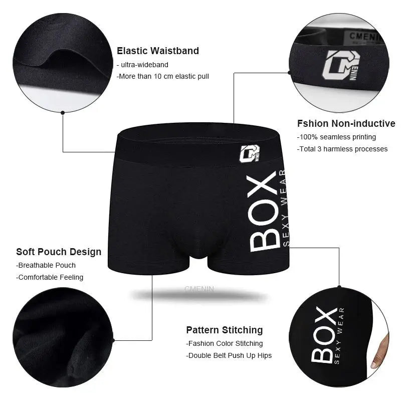 4-Piece Men's Cotton Breathable Soft Briefs Set