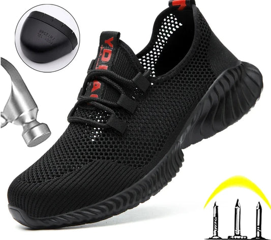 Lightweight Breathable Steel Toe Safety Sneakers for Men