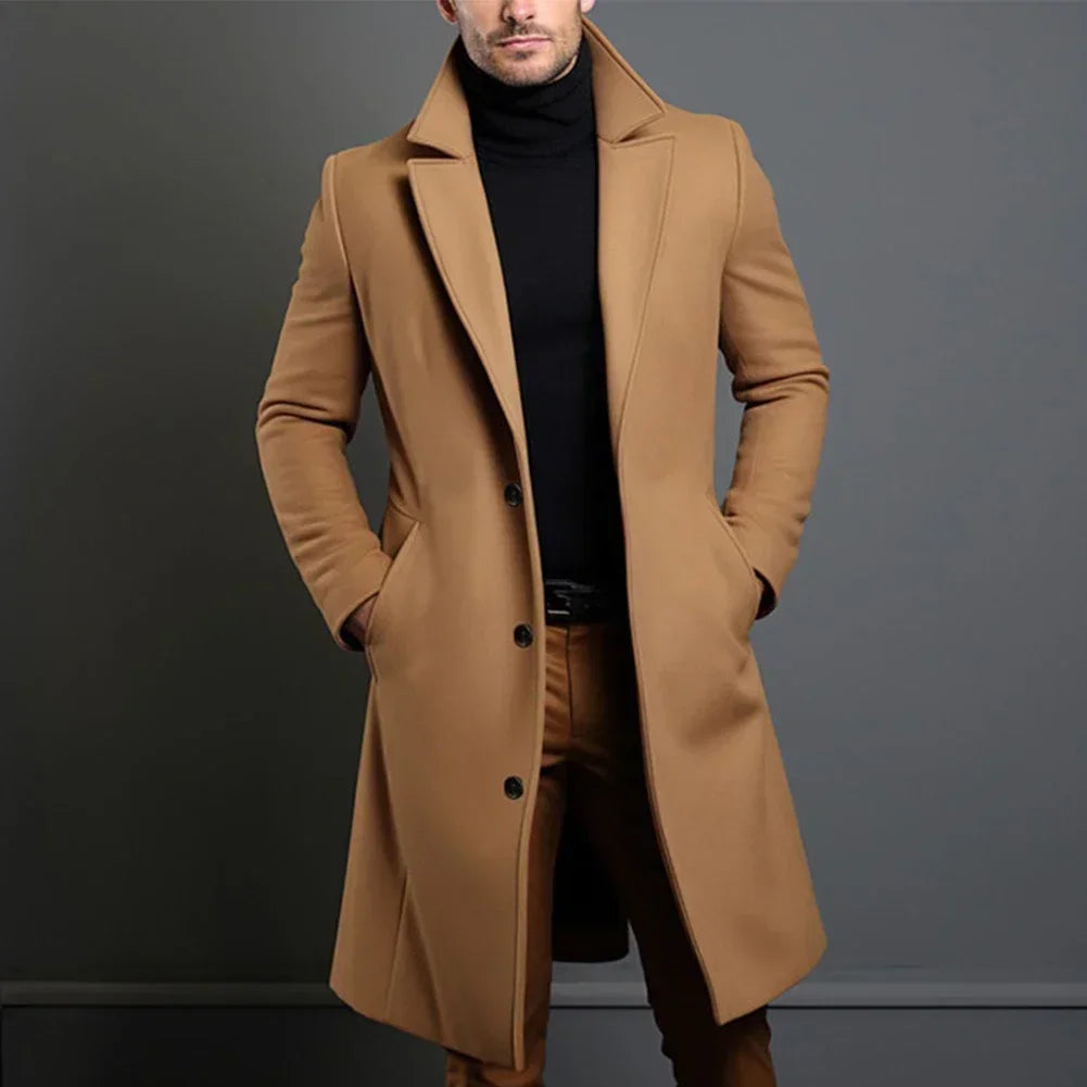 Men's Single-Breasted Trench Coat