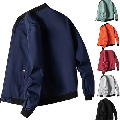 Men's Lightweight Long Sleeve Zipper Jacket - Various Colors