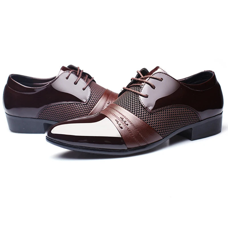 Men's Lace-Up PU Leather Shoes-Various Colors