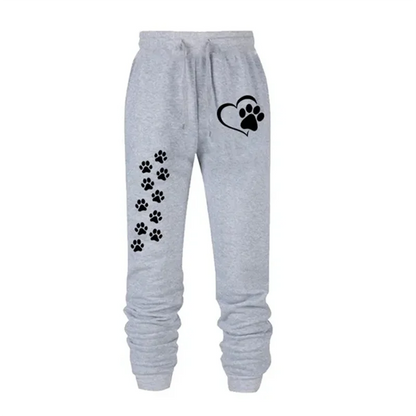 High-Quality Cotton Cat Paw Print Jogger Sweatpants for Women