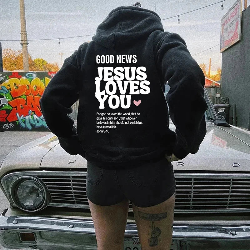 Womens "Good News: Jesus Loves You" Hoodie/Sweatshirt