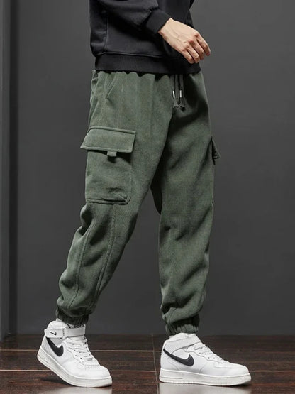 Men's Straight-Leg Joggers with Elastic Waist and Side Pockets