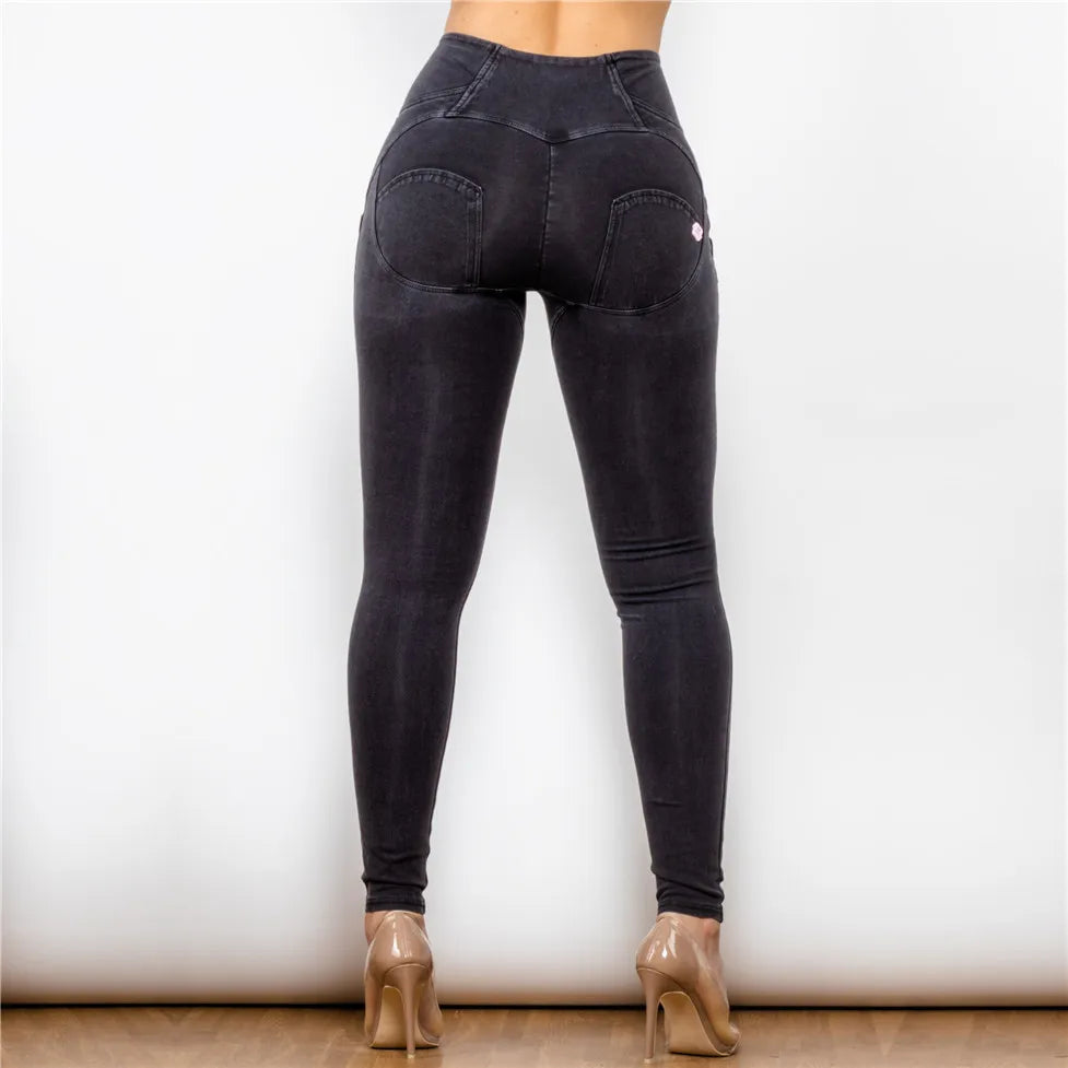 High Stretch Slim Fit Black Denim Jeans For Women