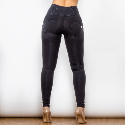 High Stretch Slim Fit Black Denim Jeans For Women