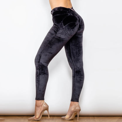 Elegant Velvet Women's Pants with High Elasticity