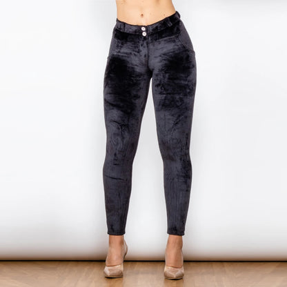 Elegant Velvet Women's Pants with High Elasticity