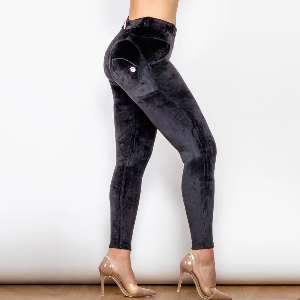 Elegant Velvet Women's Pants with High Elasticity